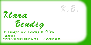 klara bendig business card